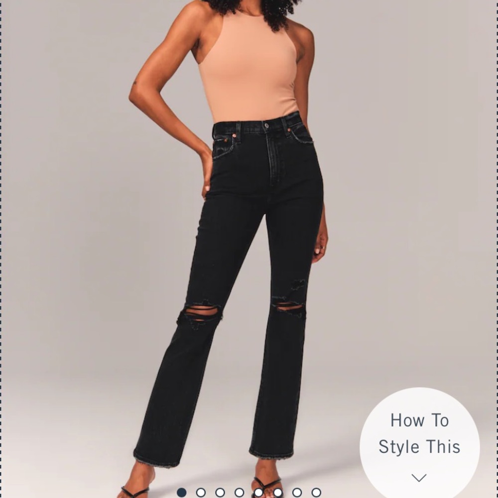 Abercrombie & Fitch High Rise Straight Leg Jeans